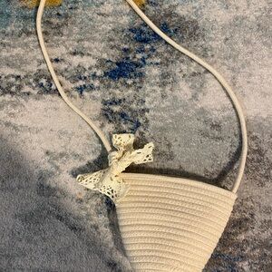 Elegant Cream Lace-Trimmed Women's Bag